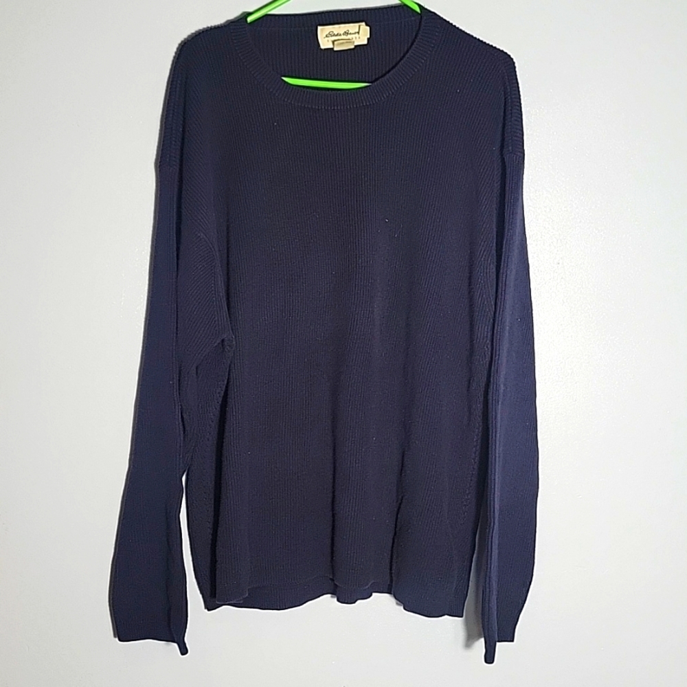 Vtg Eddie Bauer navy Blue Mens knit sweater size XLarge